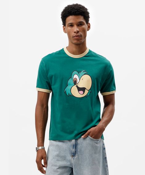 camiseta masculina de algodão manga curta zé carioca verde