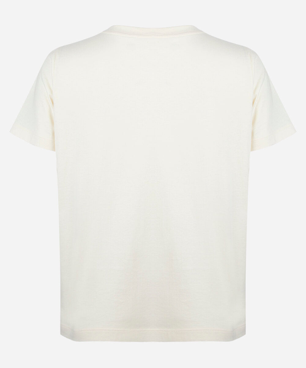 camiseta feminina de algodão manga curta alcione plus size off white