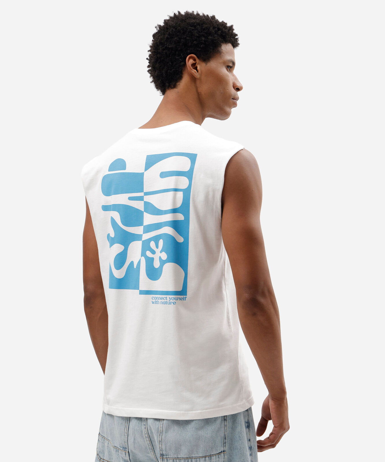 regata machão masculina de algodão estampada off white