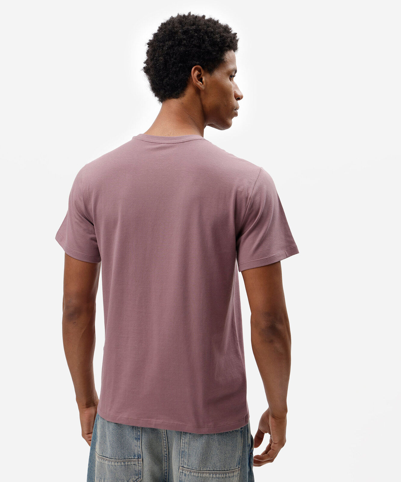 camiseta slim masculina de algodão roxa