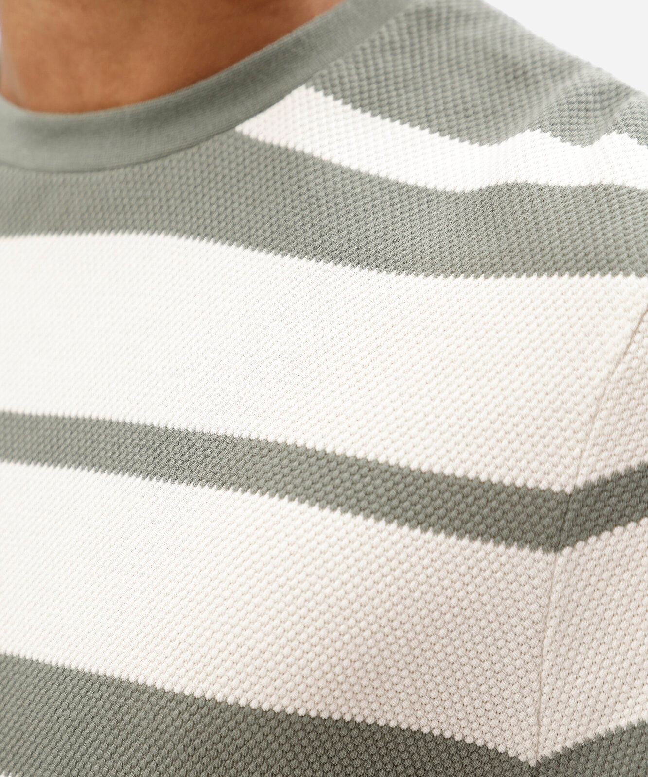 camiseta masculina de algodão manga curta texturizada listrada verde