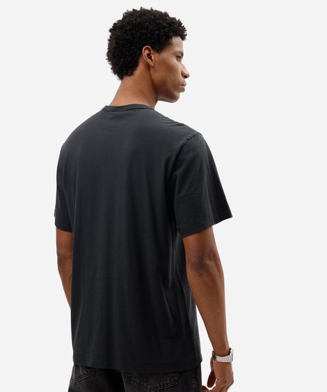 camiseta masculina de algodão peruano manga curta cinza