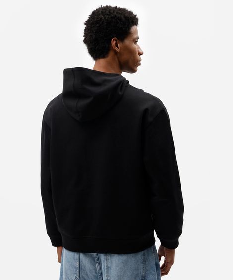 blusão oversized masculino de moletom com capuz preto