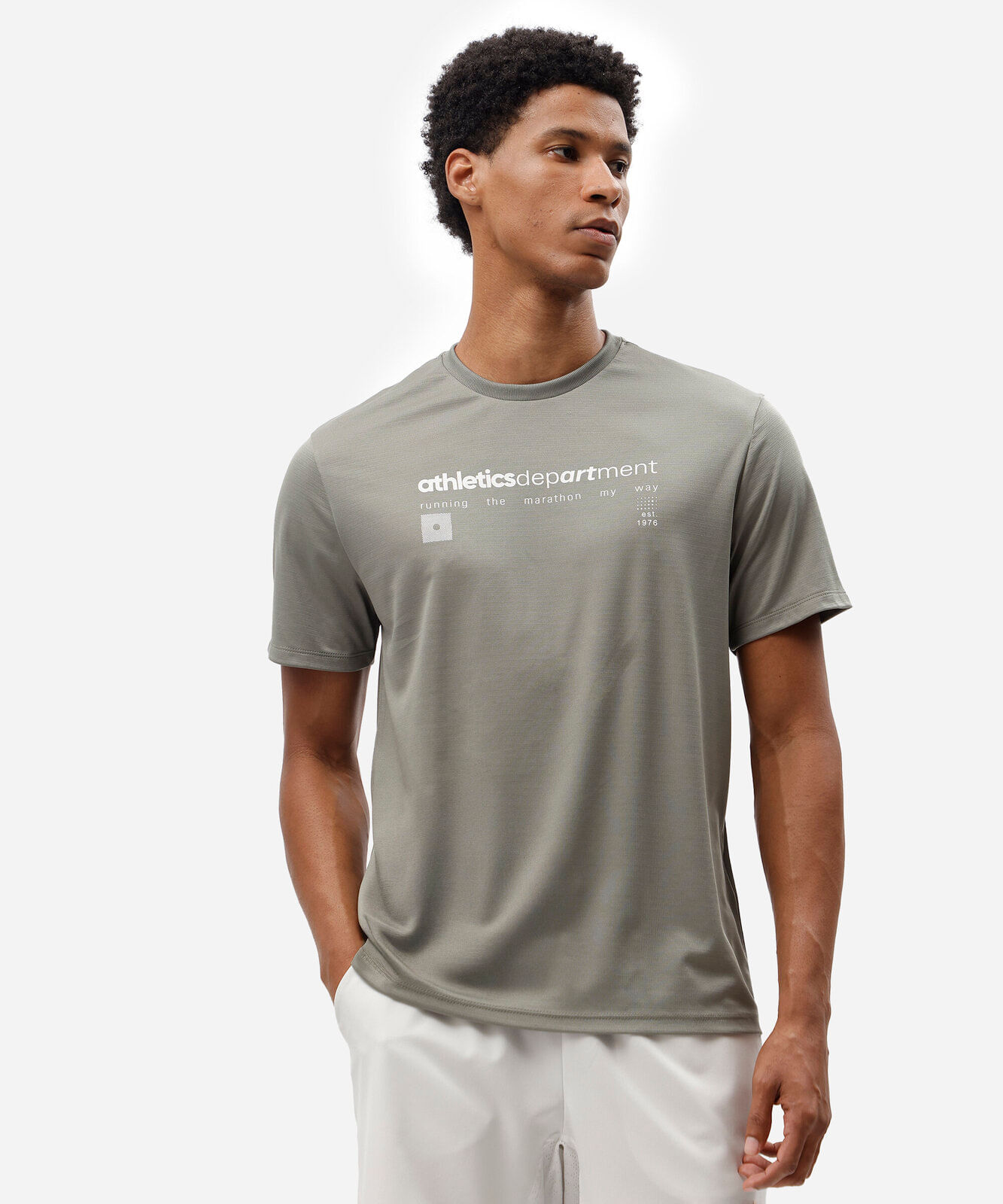 camiseta esportiva masculina manga curta estampada verde