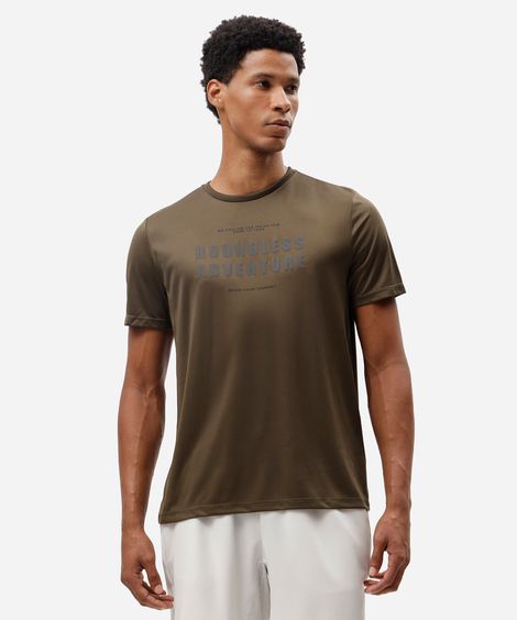 camiseta esportiva masculina manga curta estampada verde