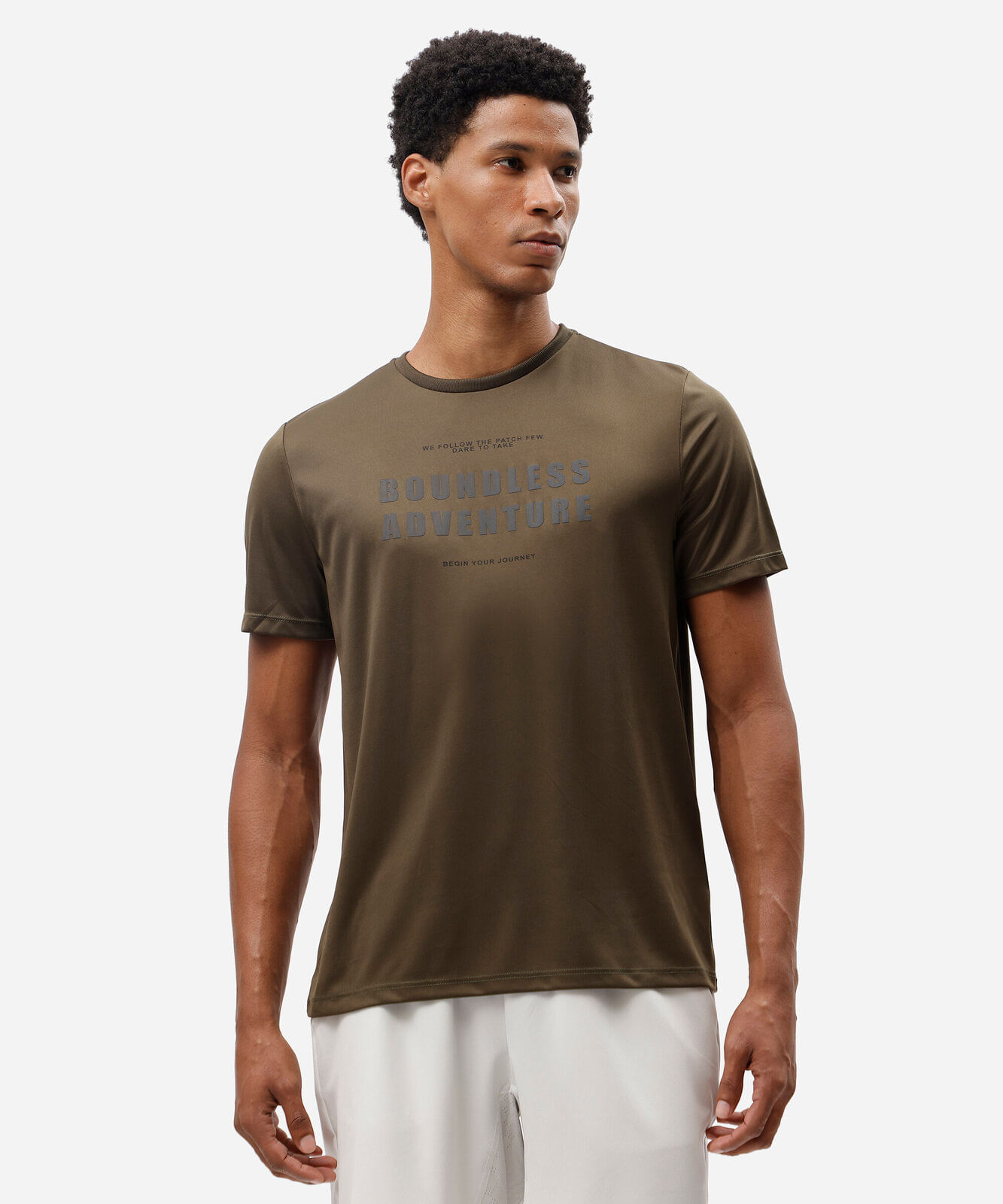 camiseta esportiva masculina manga curta estampada verde
