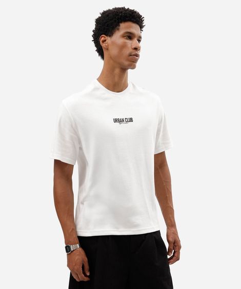 camiseta masculina com algodão manga curta estampada off white