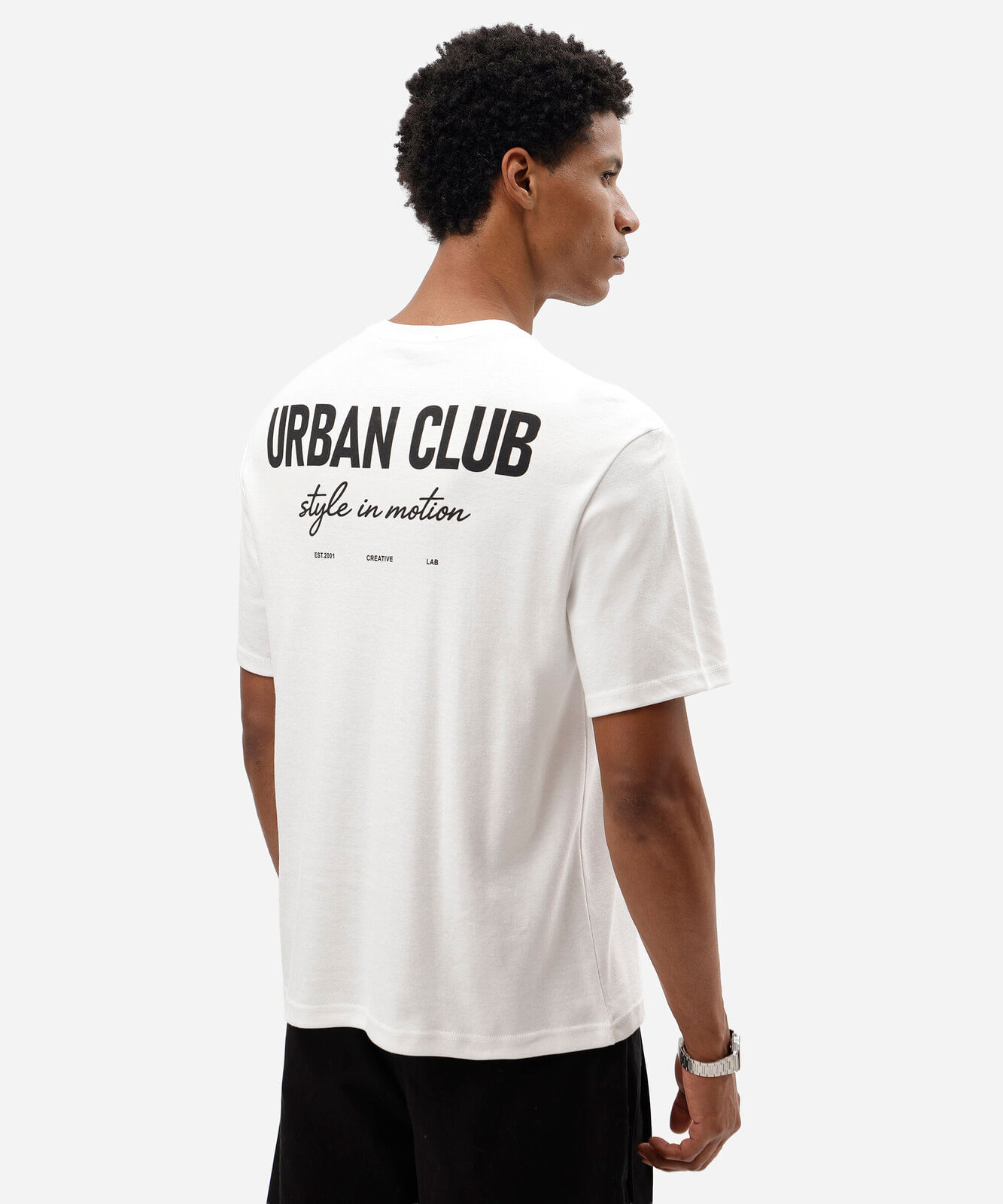 camiseta masculina com algodão manga curta estampada off white