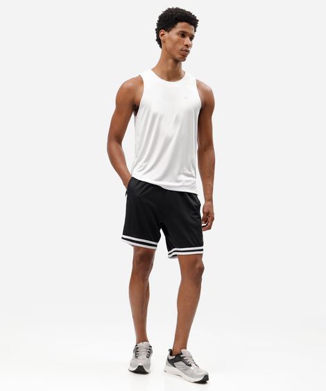 bermuda esportiva masculina com listras preta