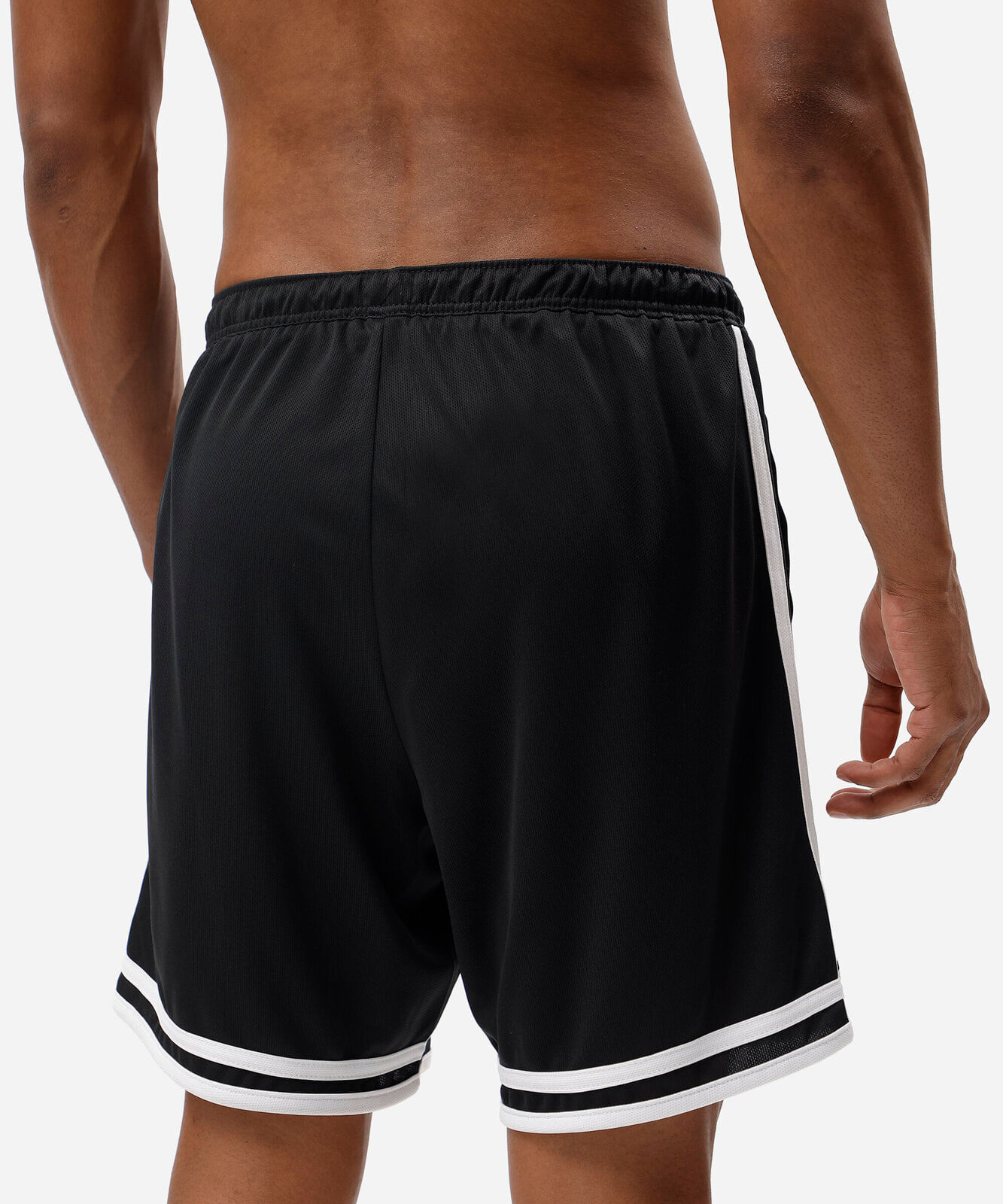 bermuda esportiva masculina com listras preta