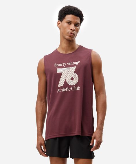 regata machão esportiva masculina estampada vinho