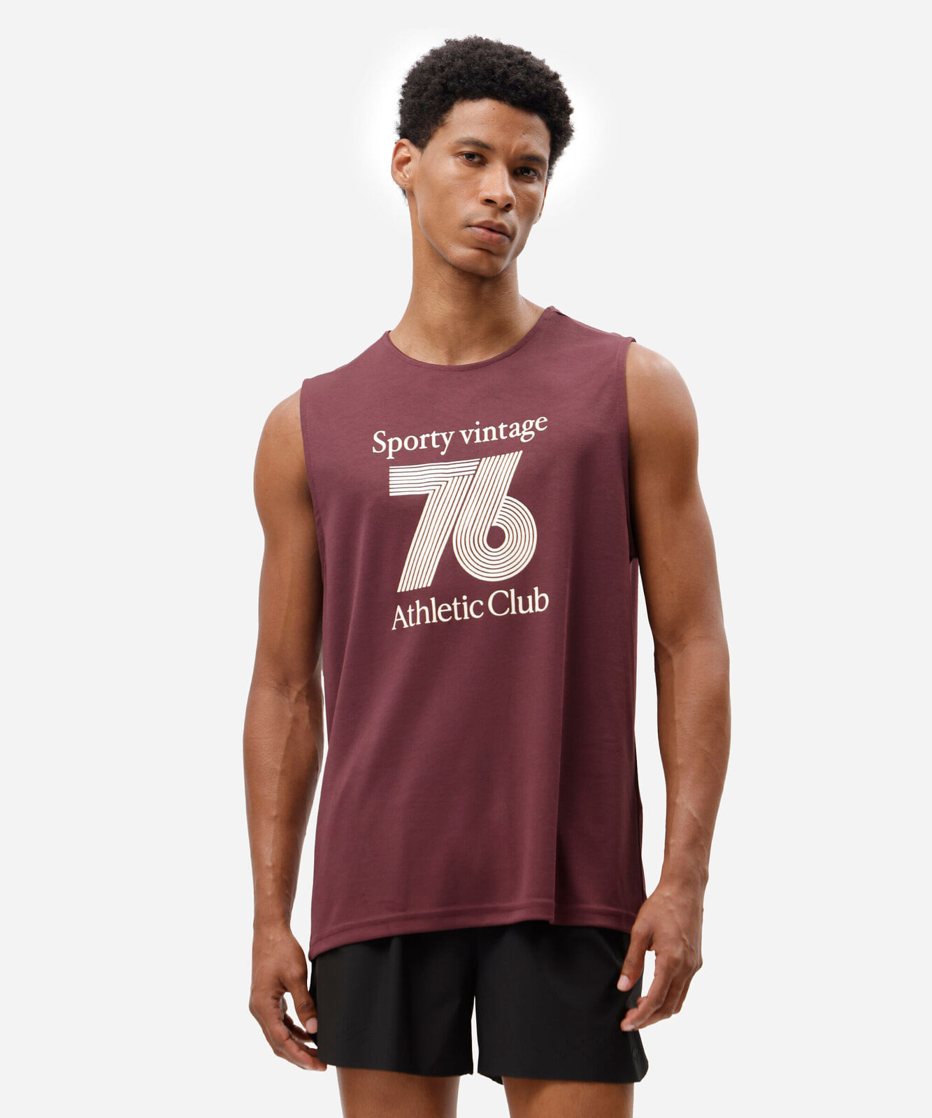 regata machão esportiva masculina estampada vinho