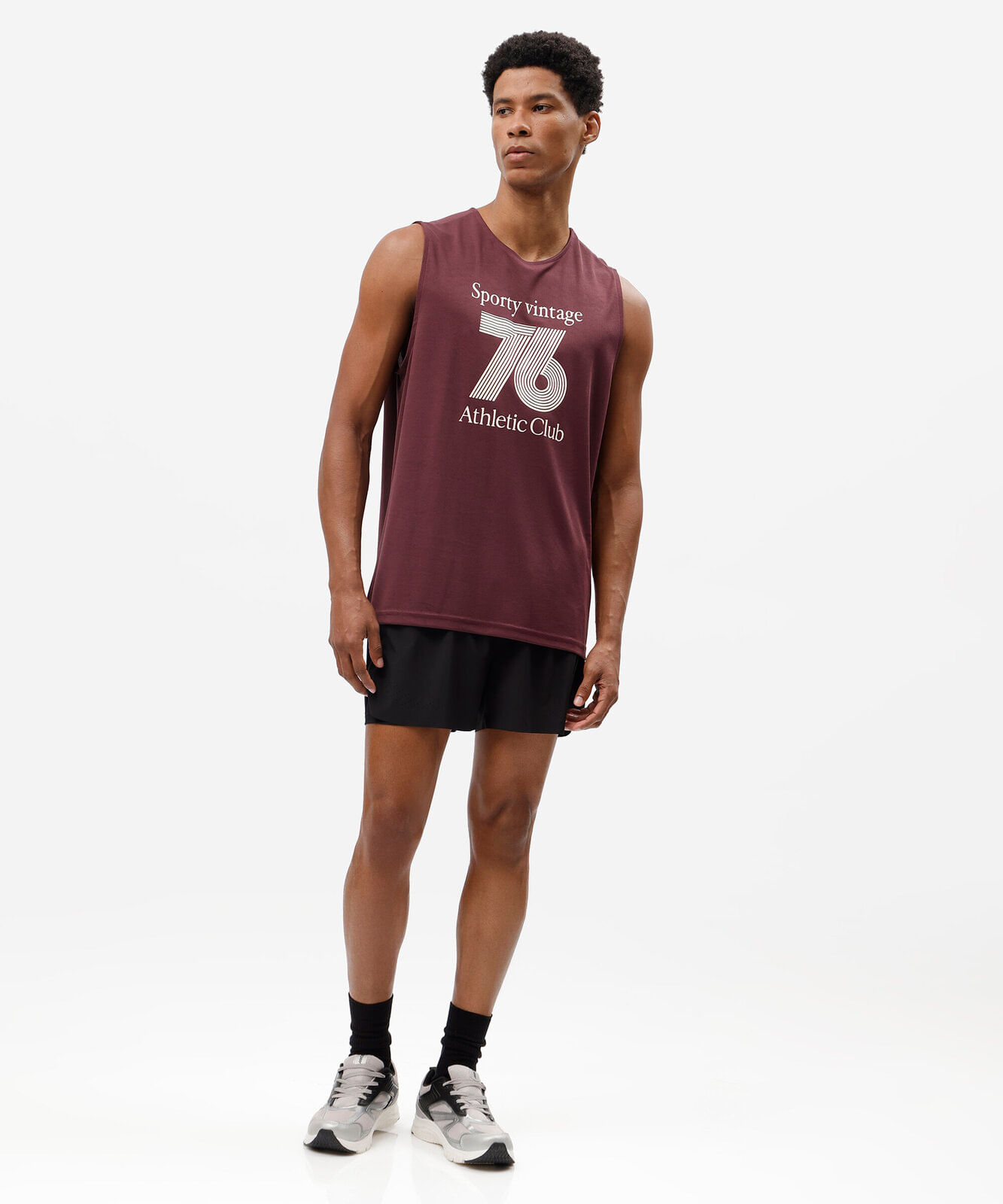 regata machão esportiva masculina estampada vinho