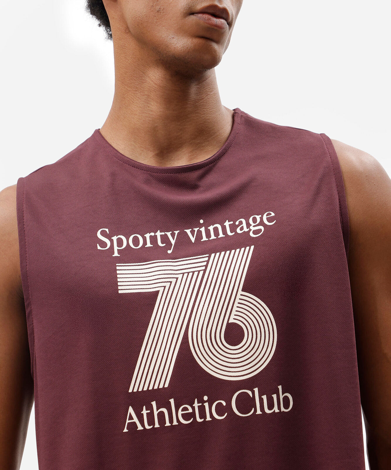 regata machão esportiva masculina estampada vinho