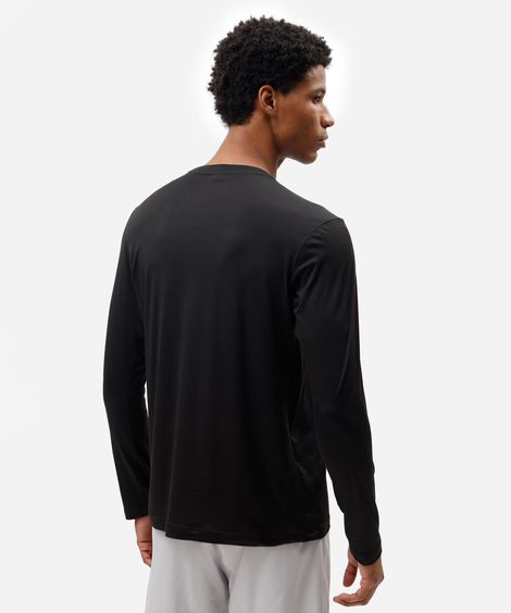 camiseta esportiva masculina manga longa preta