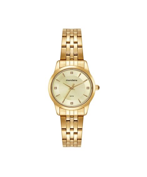 kit relógio feminino mondaine analógico 99912lpmkde1k1 dourado