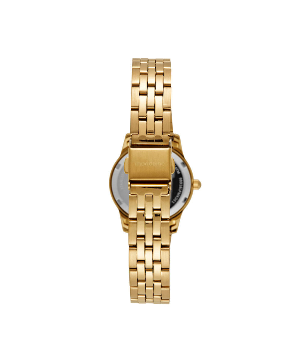 kit relógio feminino mondaine analógico 99912lpmkde1k1 dourado