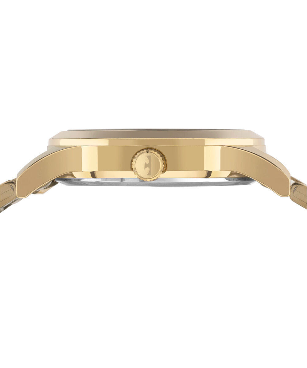 kit relógio feminino technos analógico 2035mfts k4x dourado