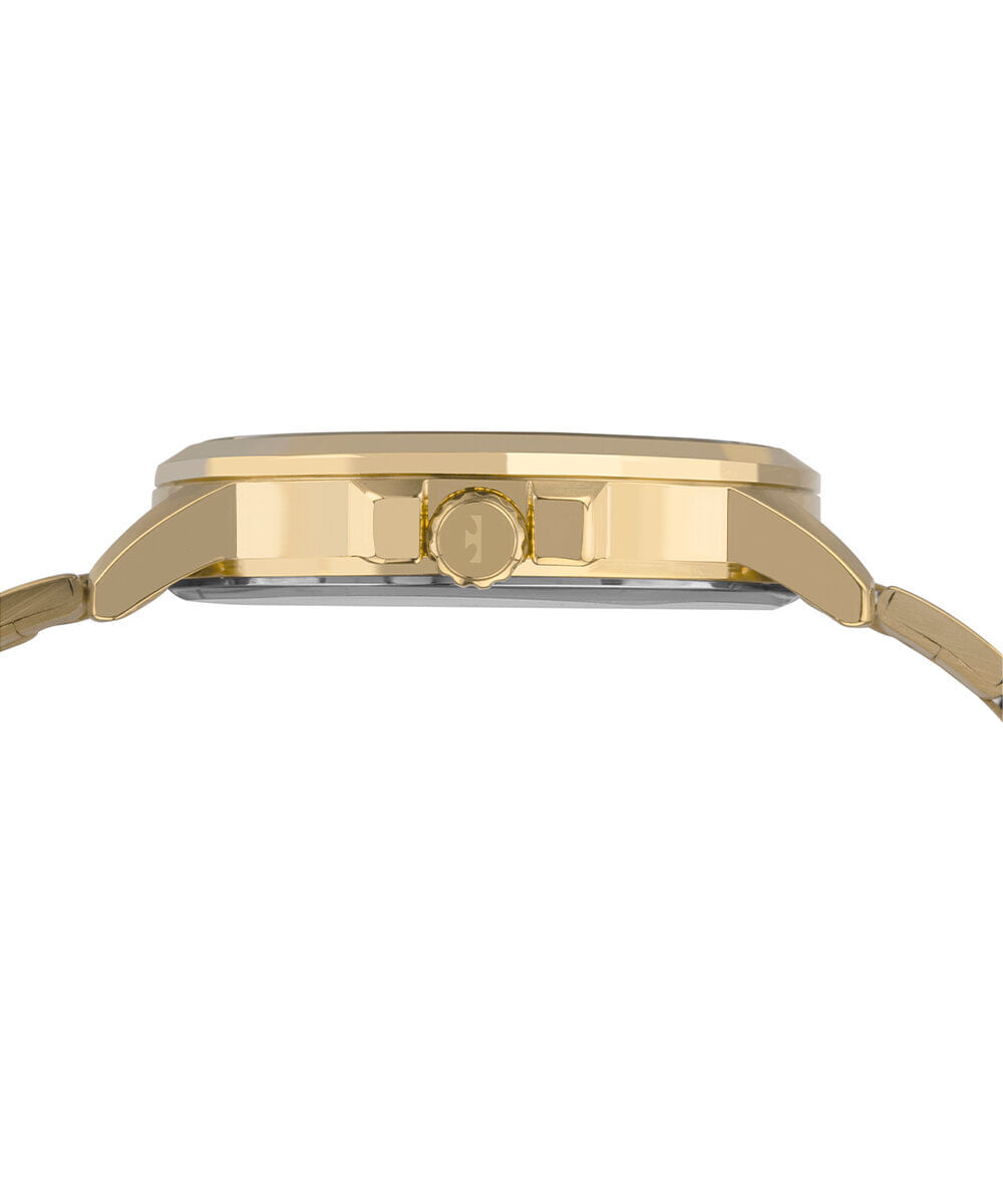 kit relógio masculino technos analógico 2115uco k1p dourado