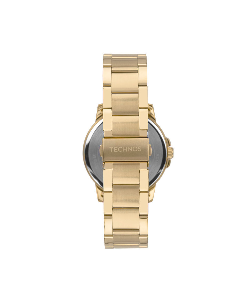kit relógio masculino technos analógico 2115uco k1p dourado