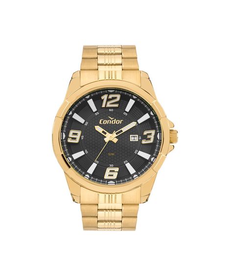 kit relógio masculino condor analógico calendário co2115ncl k4p dourado