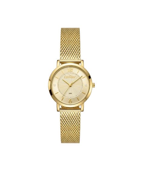kit relógio feminino condor analógico co2035oaw k4x dourado