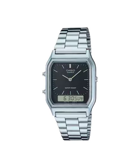 relógio masculino casio analógico digital aq 230a 1dmq sc prateado