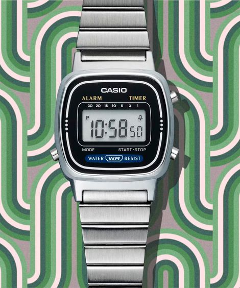 relógio feminino casio digital la670wa 1df sc prateado