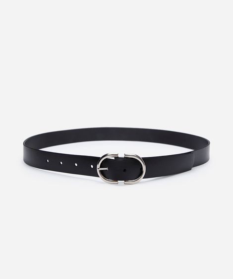 cinto com fivela arredondada preto