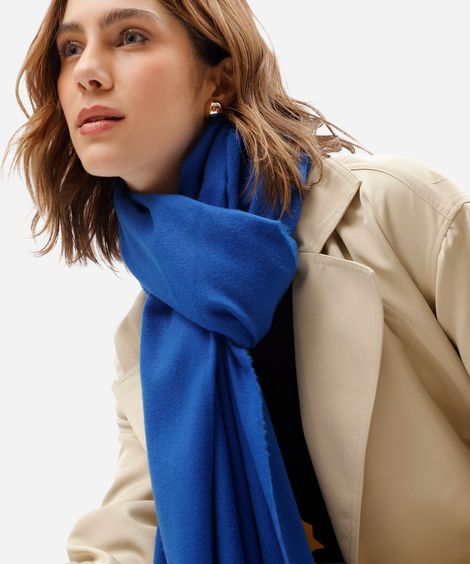cachecol feminino básico liso azul