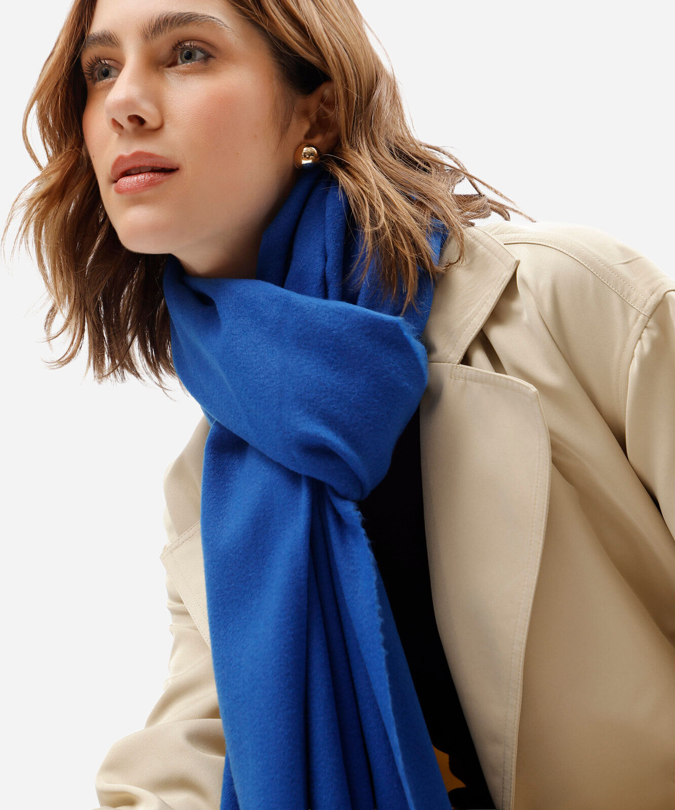 cachecol feminino básico liso azul