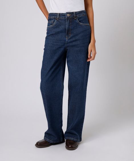 calça reta new york jeans barra a fio mindset azul