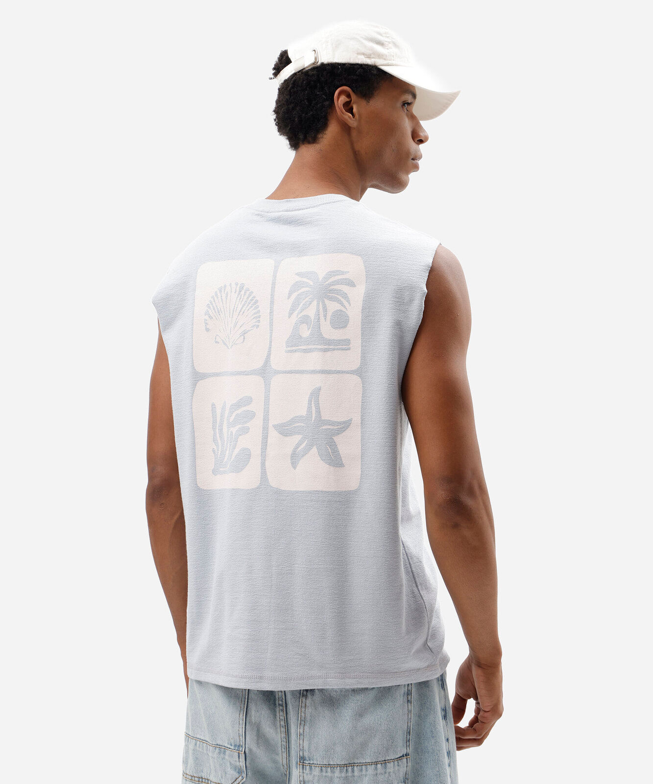 regata masculina machão estampada azul