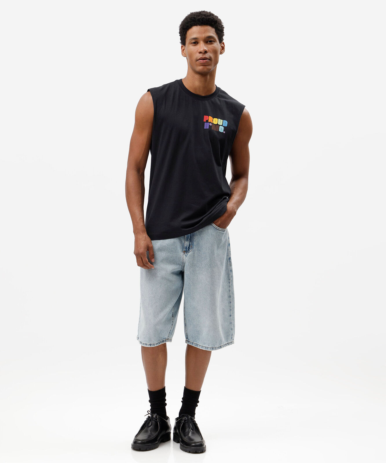 regata machão masculina de algodão estampada preta