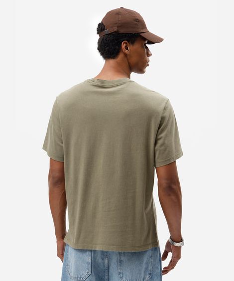 camiseta masculina de algodão manga curta estonada verde