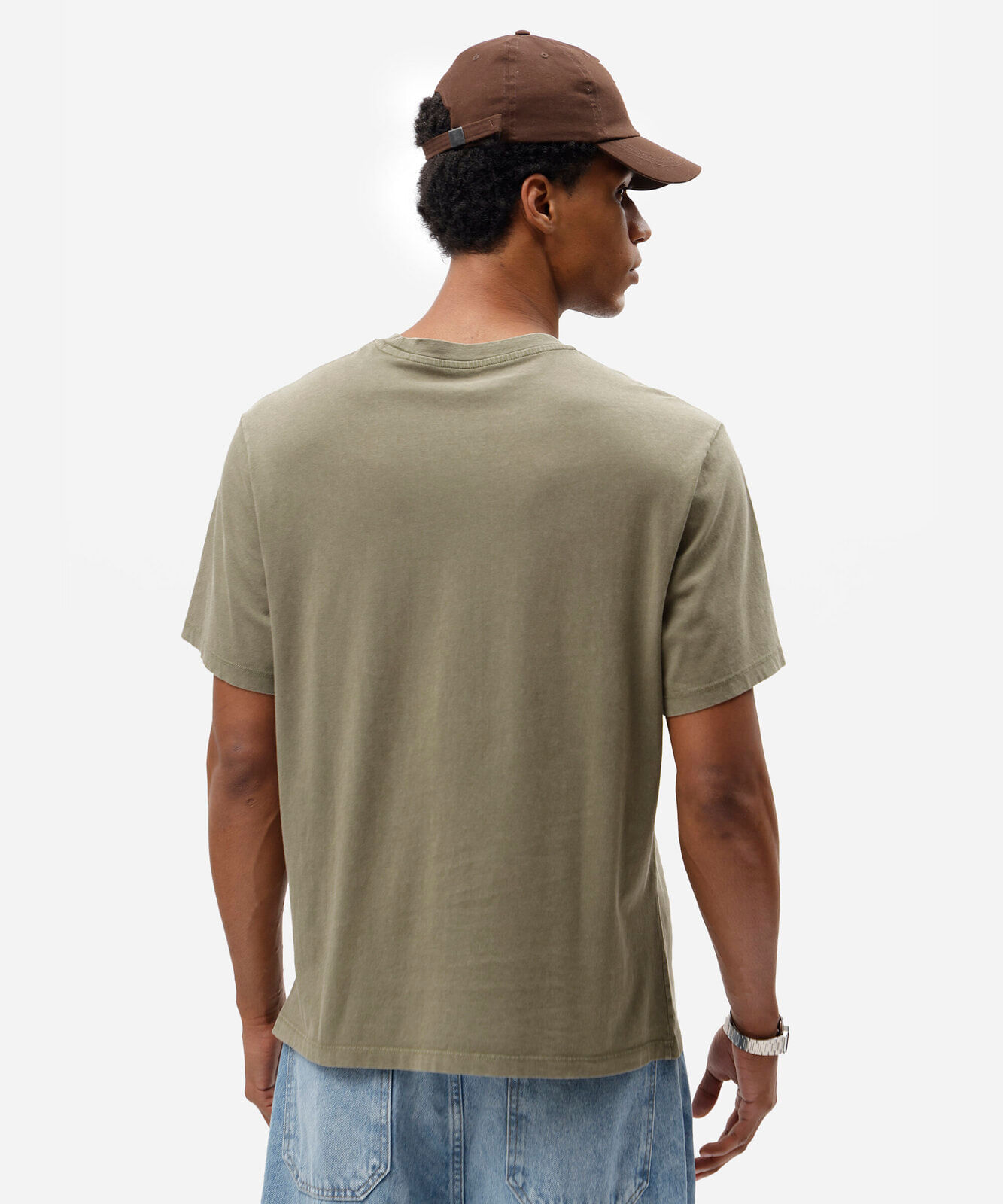 camiseta masculina de algodão manga curta estonada verde
