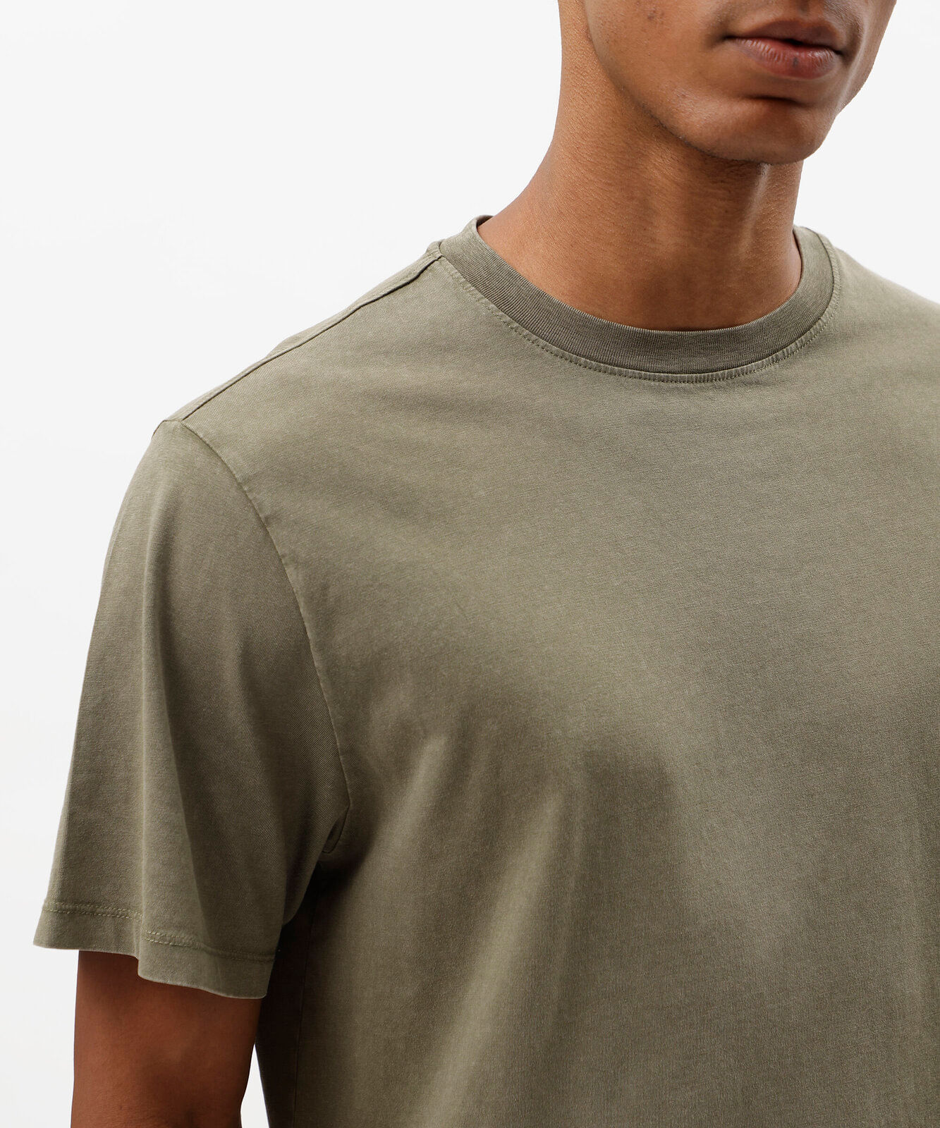 camiseta masculina de algodão manga curta estonada verde