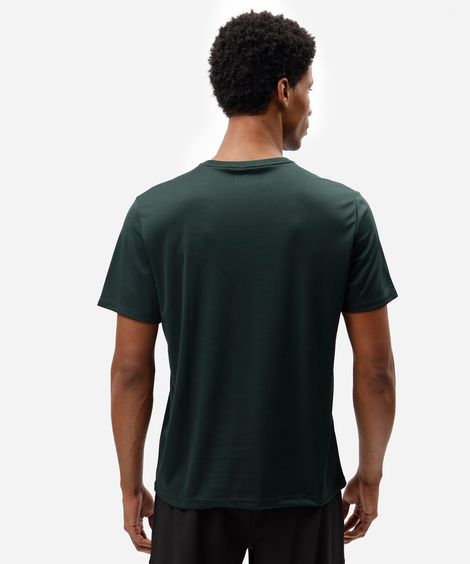 camiseta esportiva masculina manga curta estampada verde