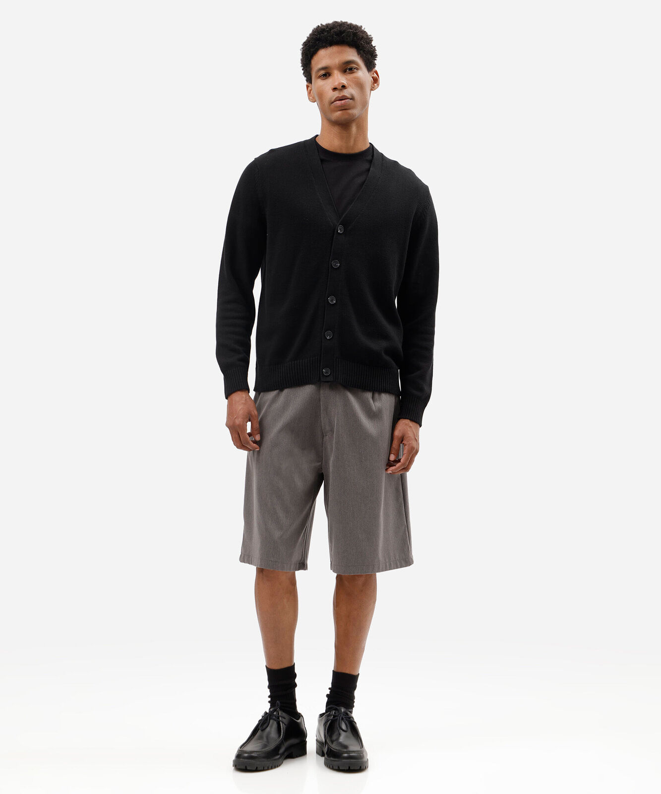 cardigan masculino de tricot preto