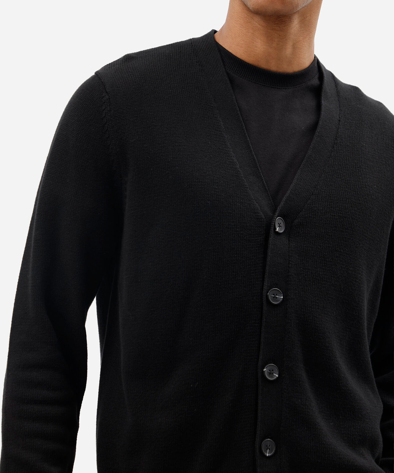 cardigan masculino de tricot preto