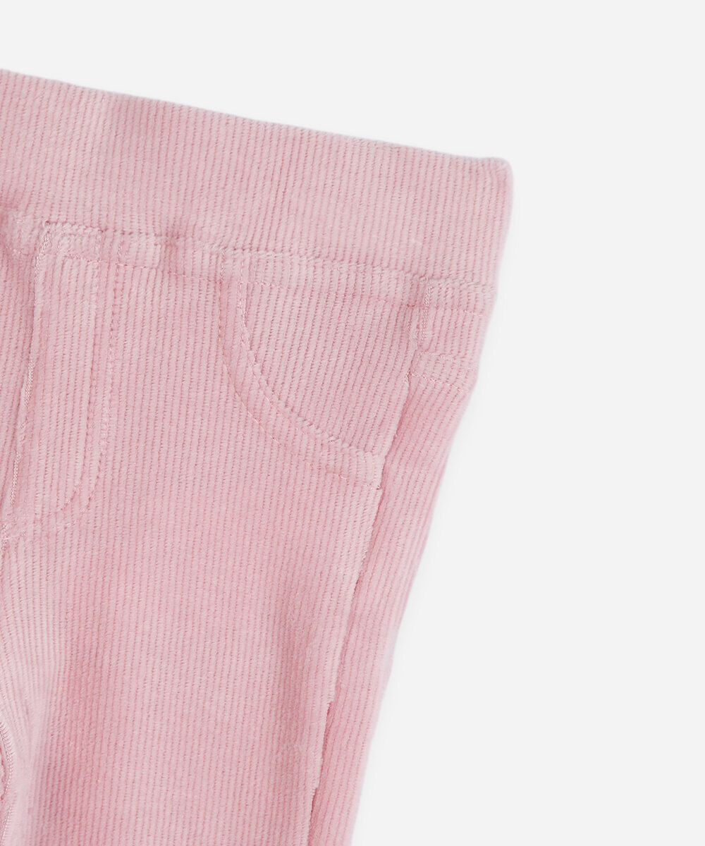 calça flare infantil de veludo cotelê rosa