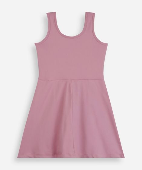vestido infantil de poliamida com short interno rosa