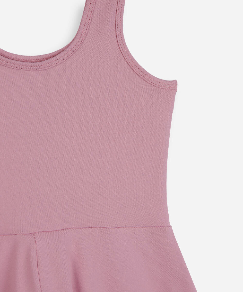 vestido infantil de poliamida com short interno rosa