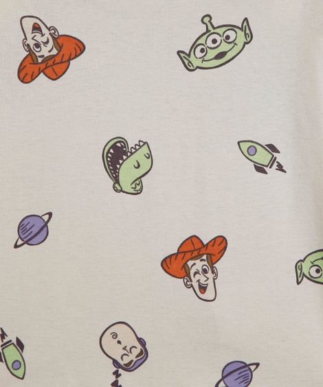 pijama longo infantil de algodão toy story bege