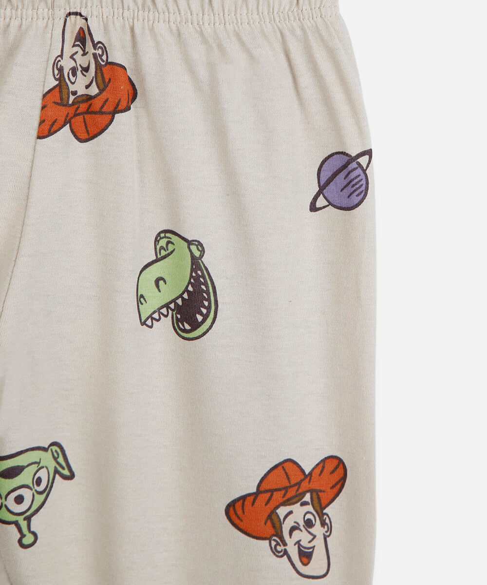 pijama longo infantil de algodão toy story bege