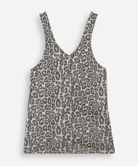 salopete infantil de sarja animal print colorido