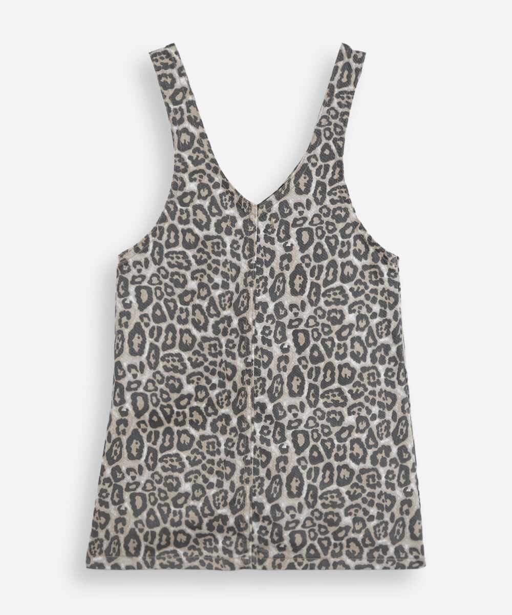 salopete infantil de sarja animal print colorido
