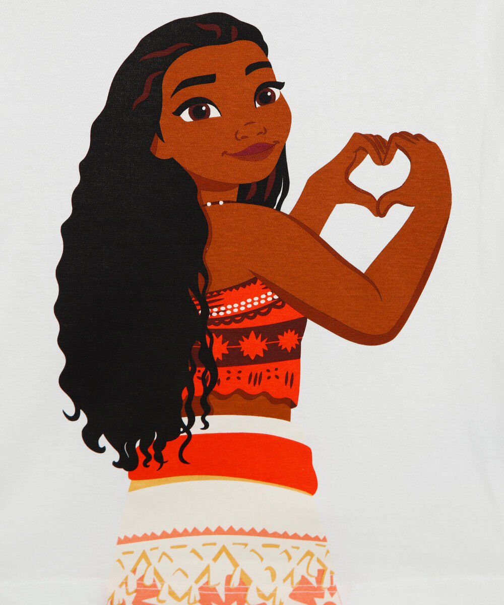 blusa infantil de algodão manga curta moana com bolsa off white