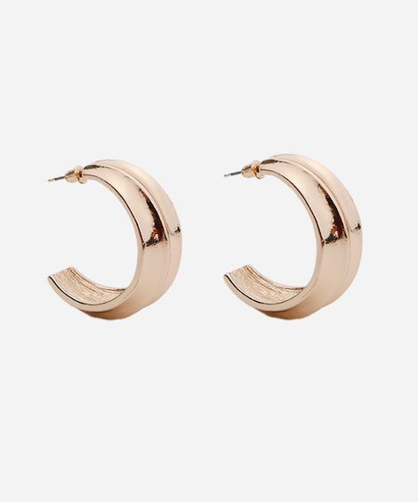 brinco argola texturizado dourado