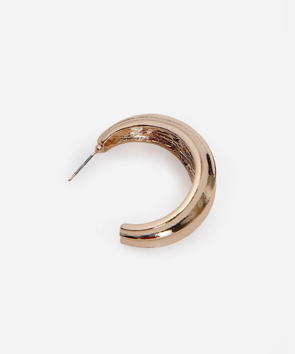 brinco argola texturizado dourado